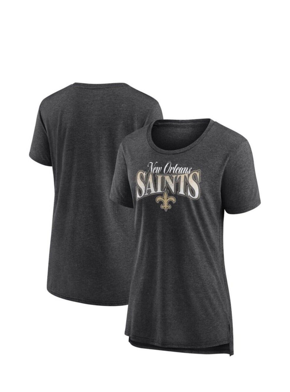 NFL New Orleans Saints Women's Roundabout Short Sleeve Fashion T-Shirt, Large